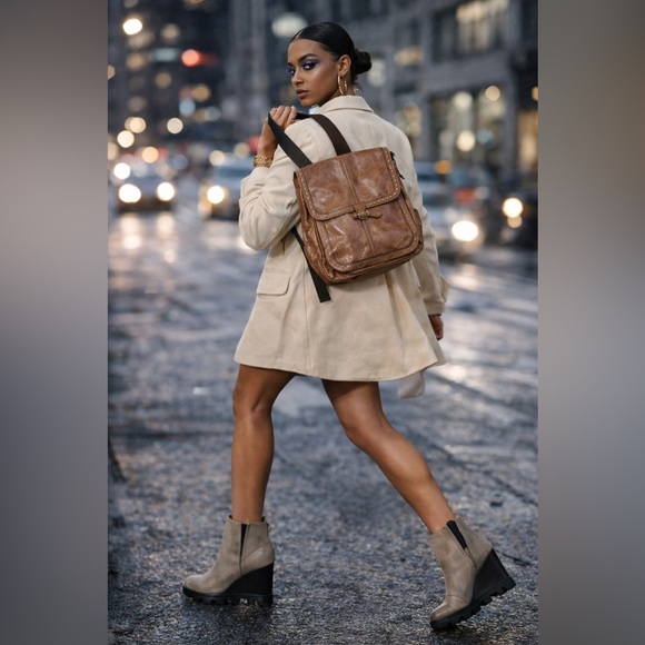 The Sak Handbags - The Sak Ventura Brown Leather Convertible Backpack